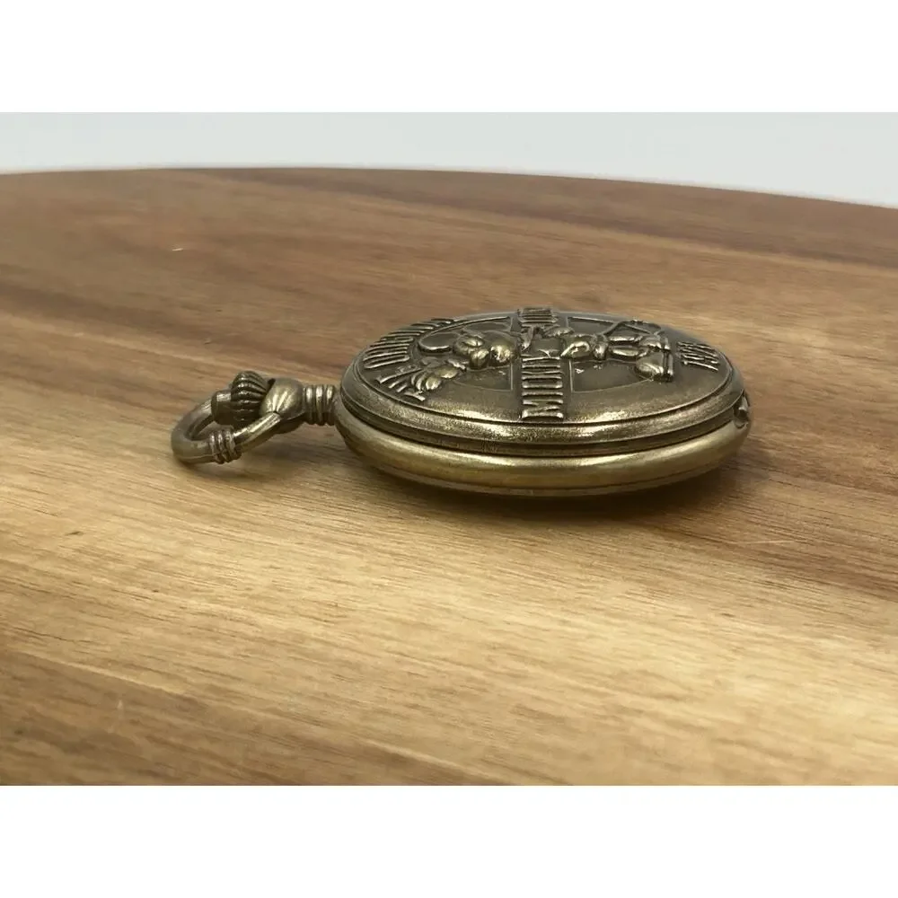 Disney Mickey Mouse 1928 Pocket Watch MK3052E Accutime Quartz Works Great!